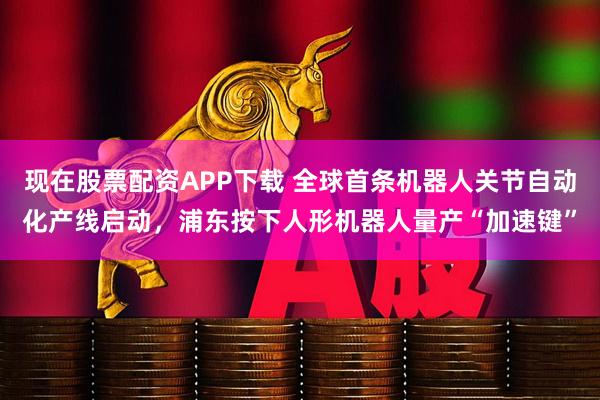 现在股票配资APP下载 全球首条机器人关节自动化产线启动，浦东按下人形机器人量产“加速键”